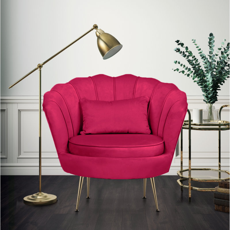 Gladden Upholstered Accent Chair, Dark Pink 