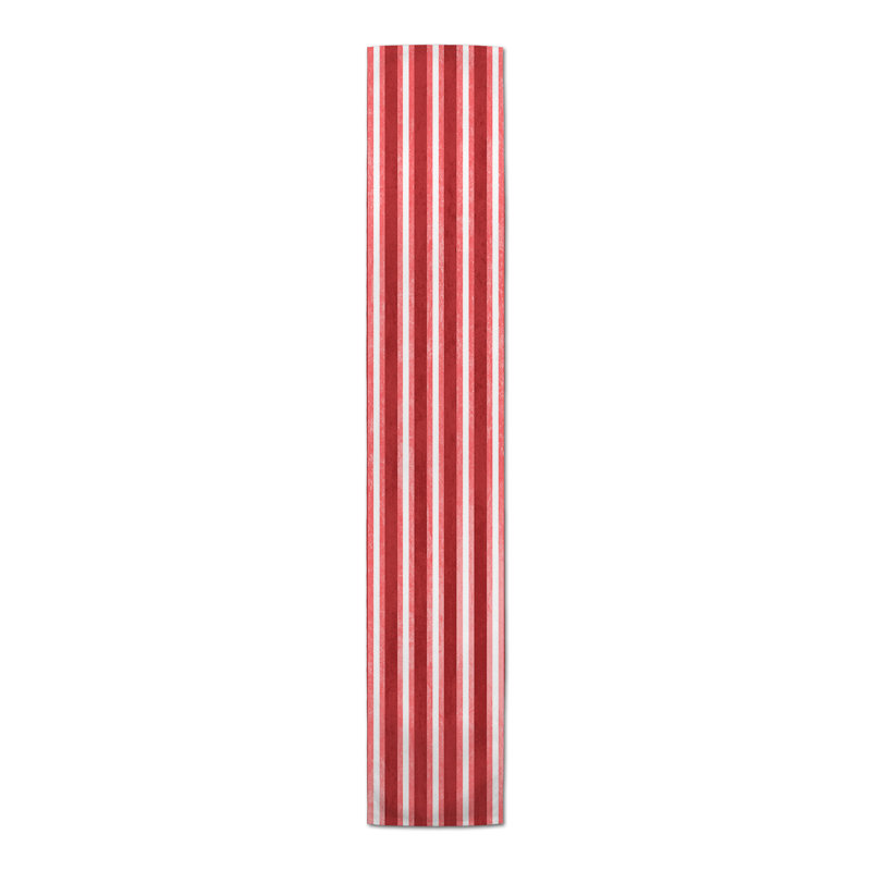 Striped Table Runner, 72" x 16", Red