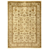 Hand Knotted Wool Area Rug in Beige