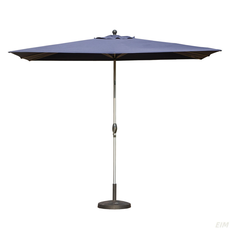 Parasol de patio rectangulaire avec fonction de levage et d'inclinaison à manivelle (parasol de patio), Bleu marine