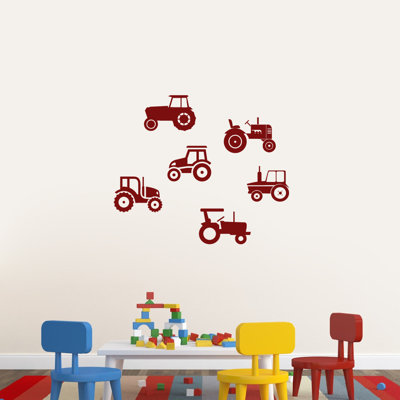 Décalcomanie murale tracteurs