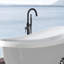 Robinet de baignoire autoportant en métal avec douche à main, accessoire de douche au fini noir mat