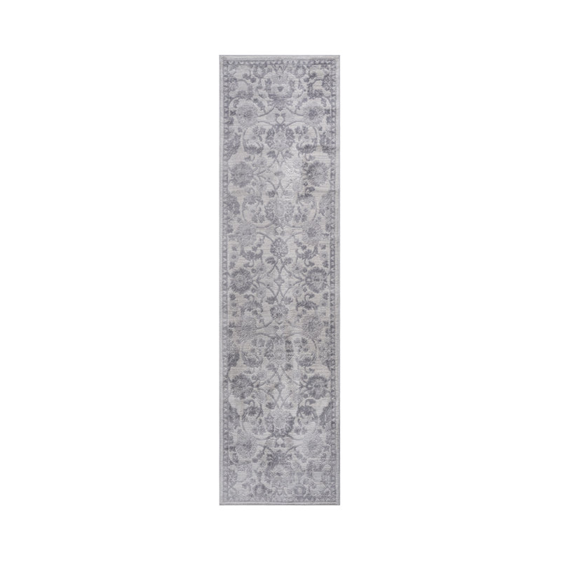 Collection Grey / Silver / Oriental Area Rug, Runner 2'2" x 8'