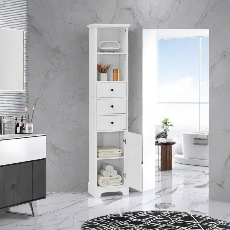 Rangement pour salle de bain Ogallala, Blanc