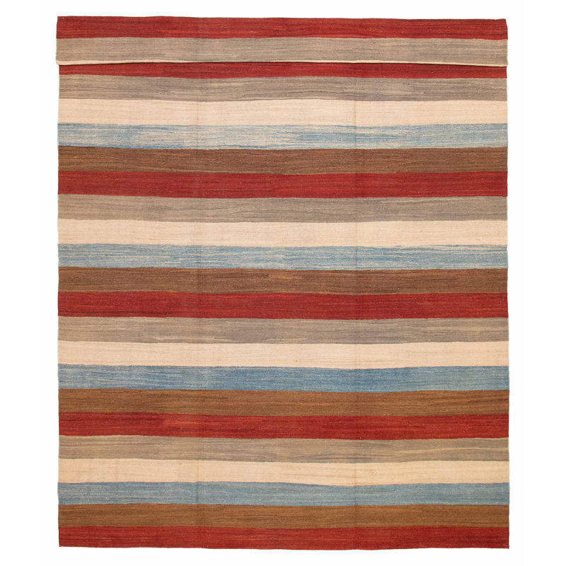 Kilim multicolore Boho 9 pi 9 po x 13 pi 3 po