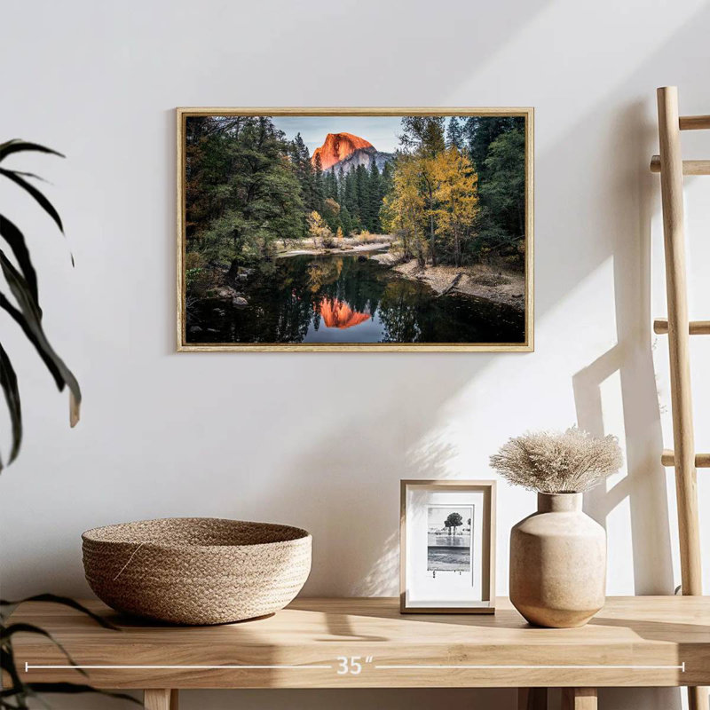 Yosemite Glassy Creek, 19 po x 13 po, Cadre flottant en bois naturel