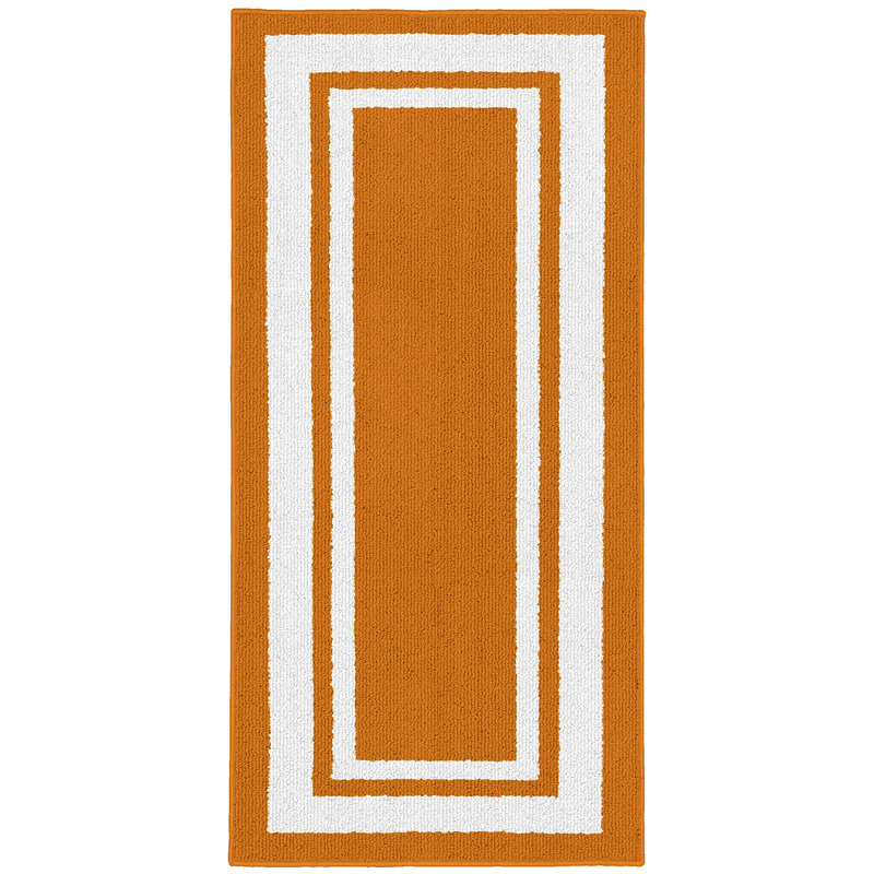 Tapis orange / blanc Ertan, Rectangle 2 pi x 5 pi