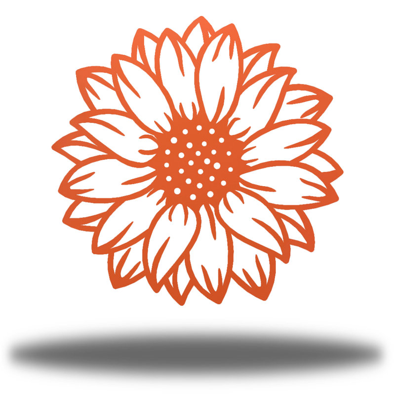 Décoration murale tournesol Nanke, H 8 po x l 8 po x P 0,0125 po, Corail