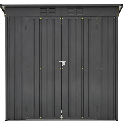 Black 6X4 Ft Outdoor Storage House - All Weather, Finish Cabinet Black, For Garden & Lawn