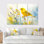 Oiseau pinson sur une tige de fleur sauvage II - art mural oiseau - ensemble de 3