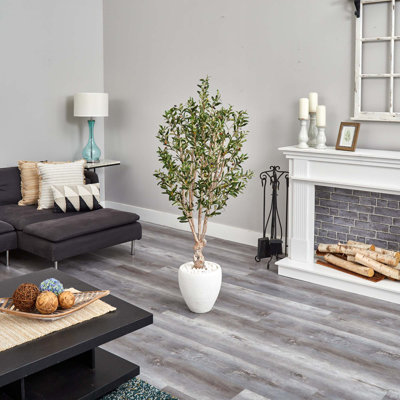 60'' Faux Olive Tree Tree in Stone Planter