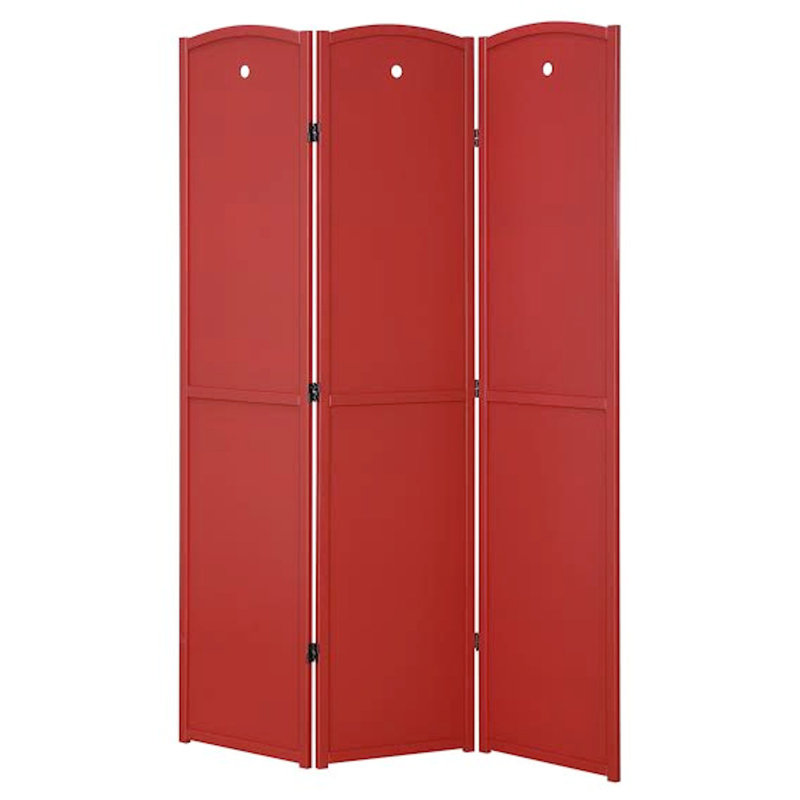 Paravent en bois 5,9 pi Lilliana, 3, Rouge
