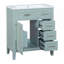 Ensemble de meuble-lavabo avec lavabo 30 po, armoire de salle de bain verte avec tiroirs, structure solide et panneau de fibres à densité moyenne