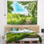 Tapisserie de forêt et de ciel en polyester avec accessoires suspendus inclus-28490667
