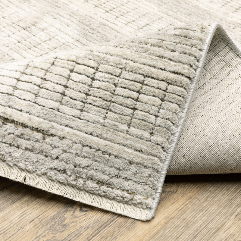 Tapis ivoire / brun Telisa, Rectangle 7 pi 10 po x 10 pi