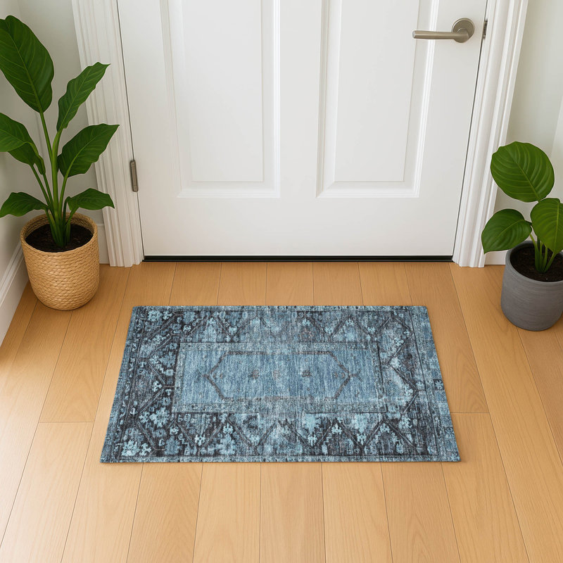 Premium Machine Washable Hooley AMF1727 Global Rug, Rectangle 1'8" x 2'6"