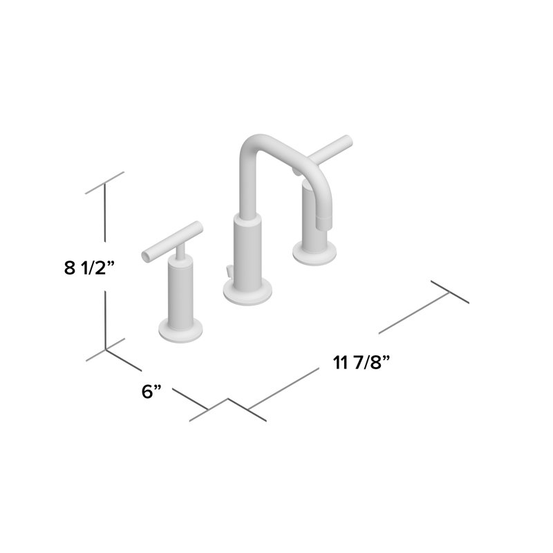 Robinet de salle de bain espacé avec ensemble de drain Purist, Chrome poli