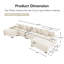 Canapé modulaire surdimensionné en velours côtelé 4 places avec accoudoirs extra-épais et 2 repose-pieds Premium-1318237773-1318237775