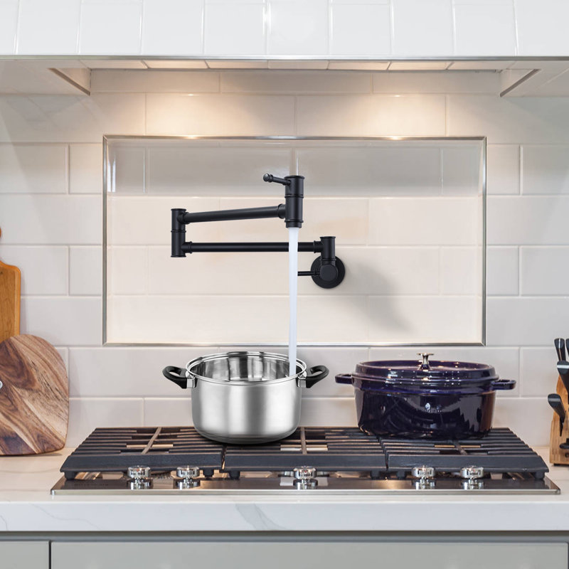 Robinet de cuisine mural, Noir mat