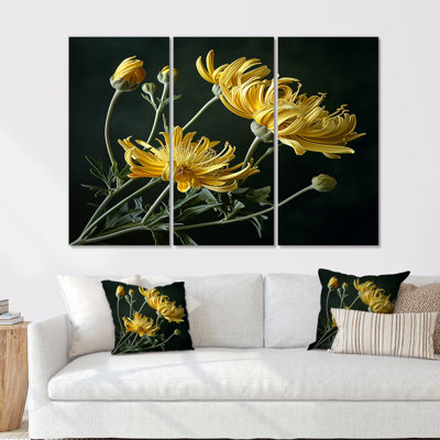 Fleurs jaunes «Forsythia Close Up» - ensemble de reproductions d'art mural floral