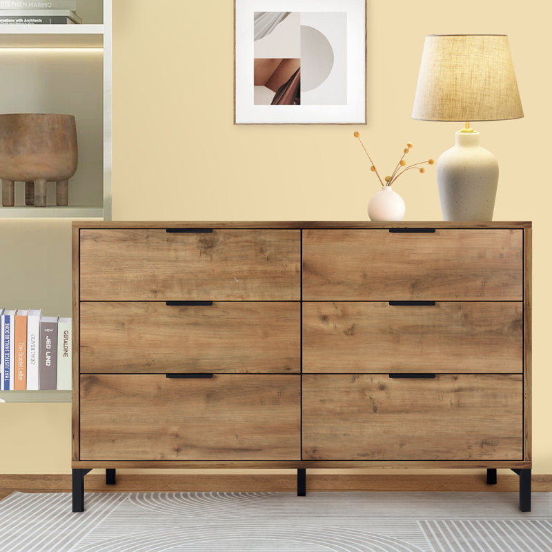 Kendra 120cm W 6 - Drawer Chest of Drawers