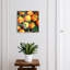 Key box for home, Opens to the right, 30x30x5, White, Juicy oranges among the green leaves, 