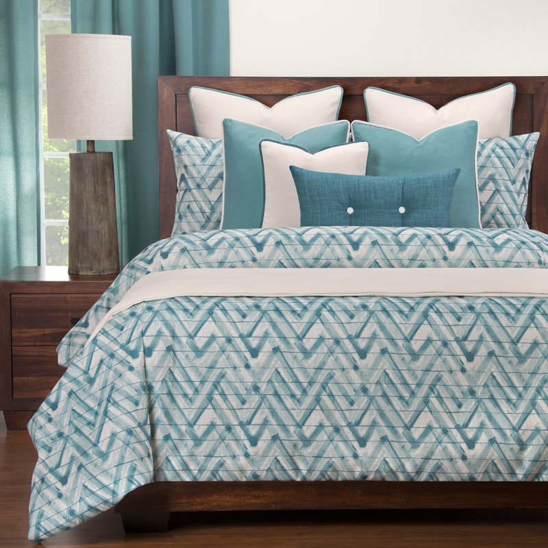Zephyr Coastal Polyester Chevron / Zig Zag Duvet Cover & Insert, Full Duvet Cover & Insert + 2 Standard Shams