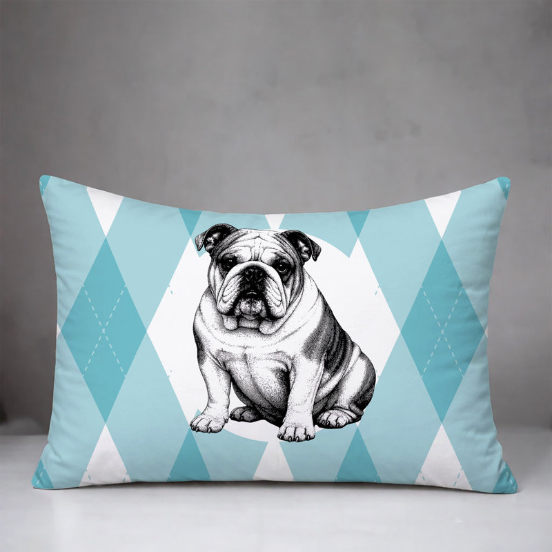 Oreiller réversible intérieur / extérieur Bulldog, 20 po x 14 po, Teal