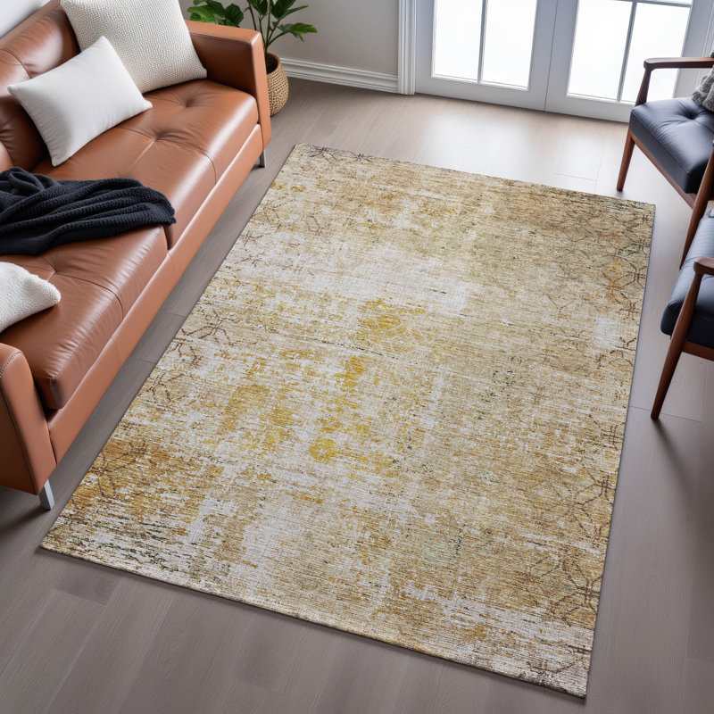Premium Machine Washable Jacoby AMF1169 Geometric Rug, Rectangle 8' x 10'