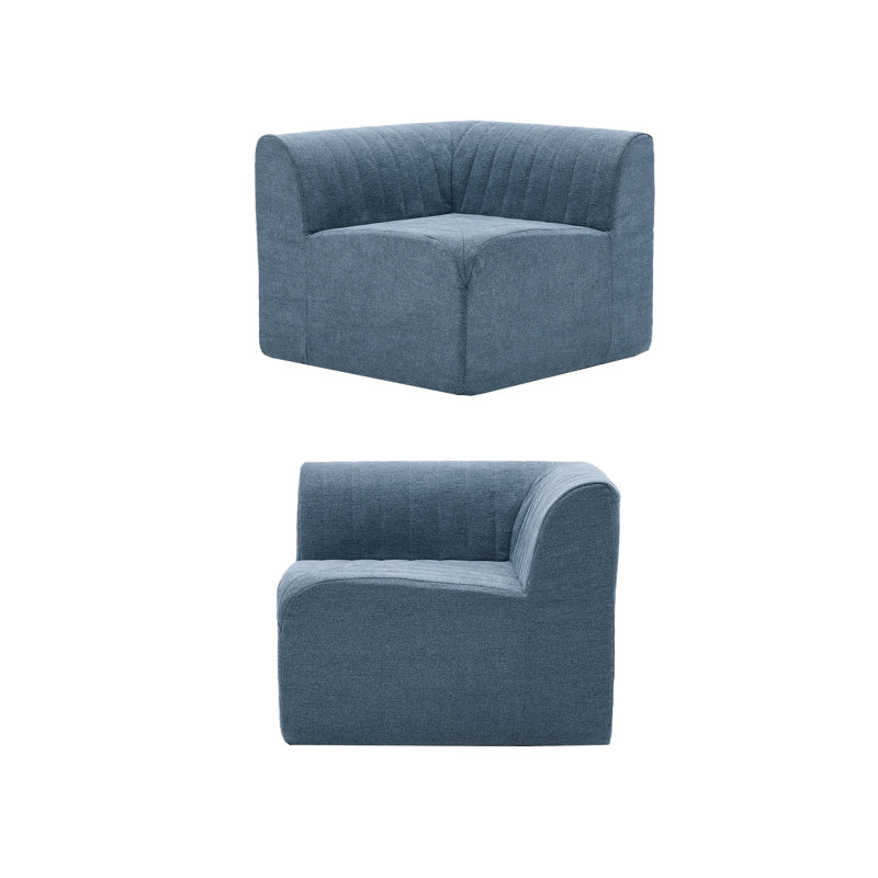 Fauteuil rembourré 35 po Chenille, Bleu
