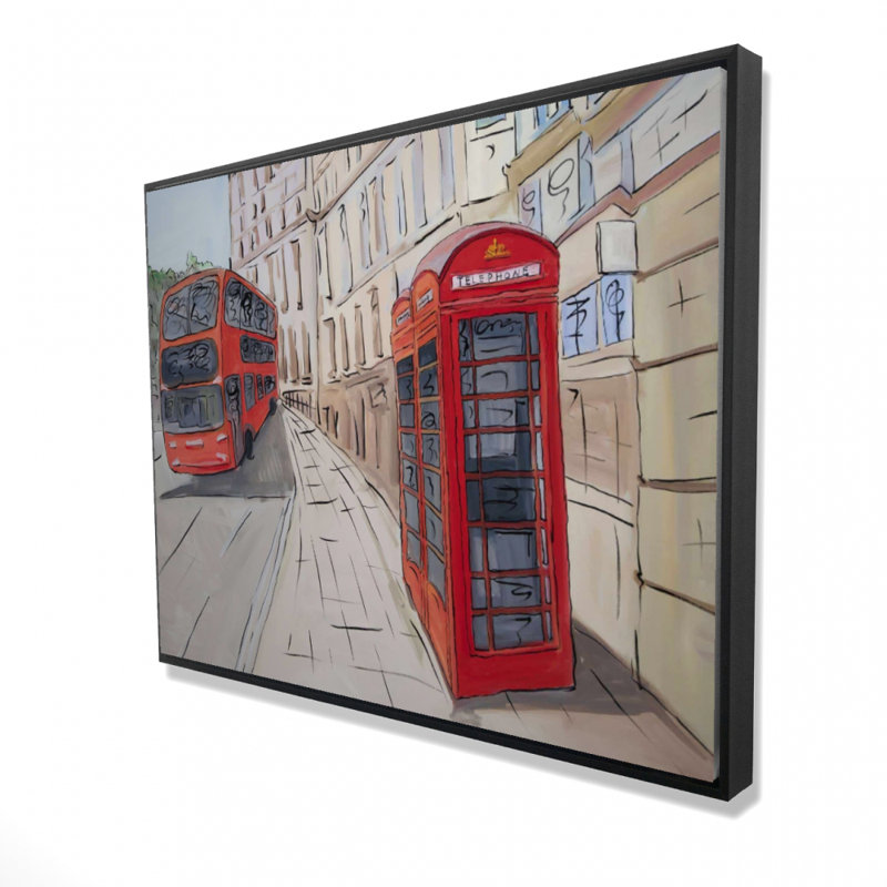 Cabine téléphonique et téléphonique London - toile encadrée 36 po x 48 po