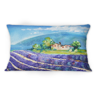 Coussin décoratif imprimé champêtre