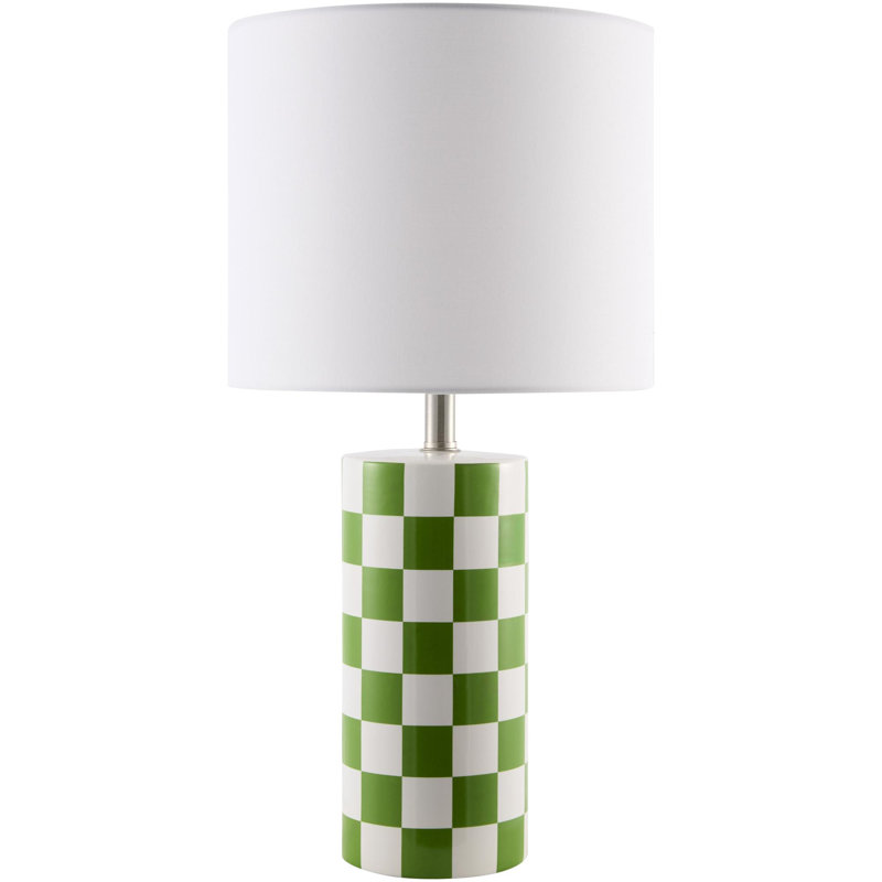Lampe de table Janie, Vert, Blanc