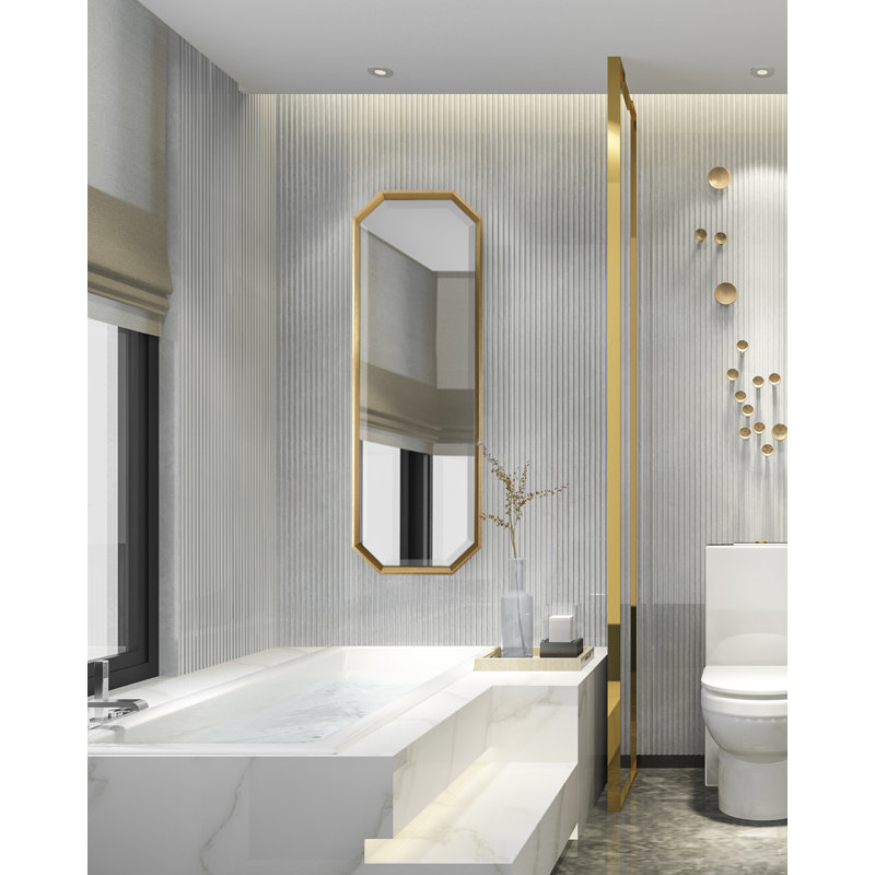 Flat Mirror, Gold, 48.37" x 17.37"