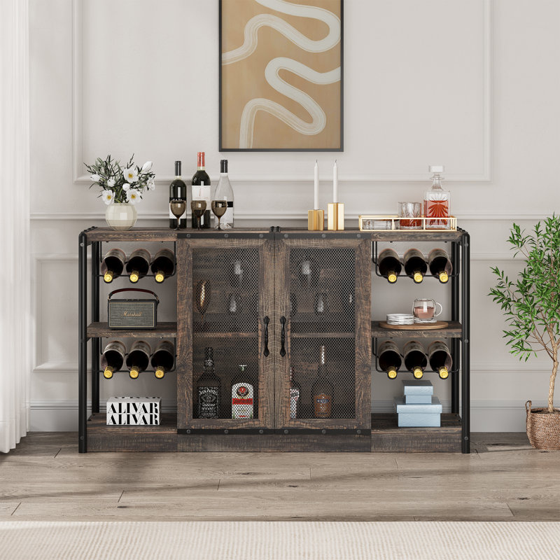 Bar à vin avec rangement et porte-bouteilles
