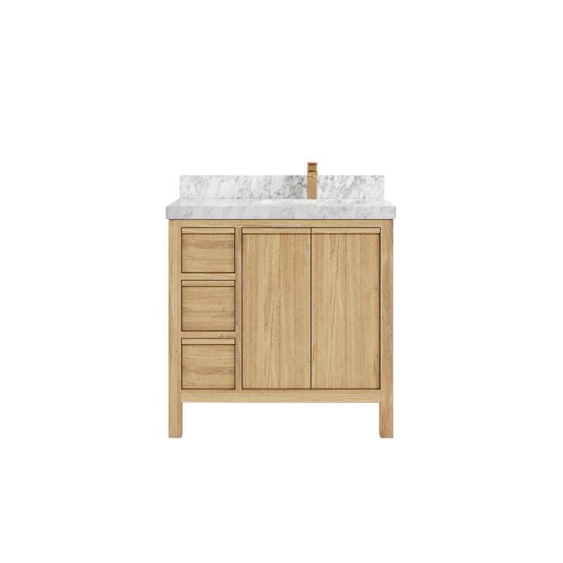Ensemble de meuble-lavabo simple 36 po Elizabeth, Marbre de Carrare