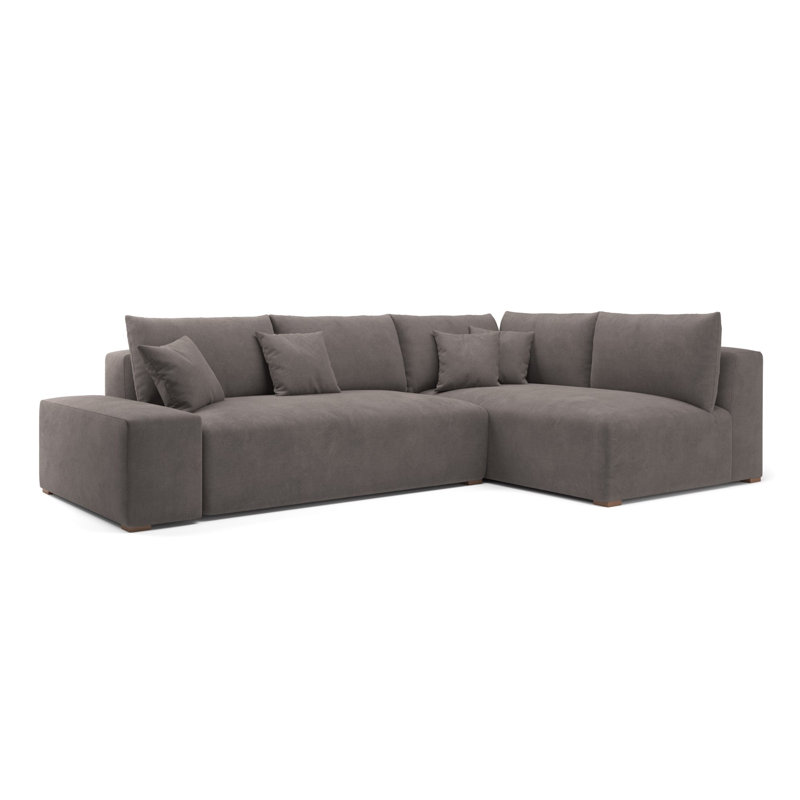 California Sofa & Chaise, Gray 100% Cotton