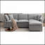 Canapé modulaire rembourré en duvet rembourré, canapé en L avec méridienne réversible