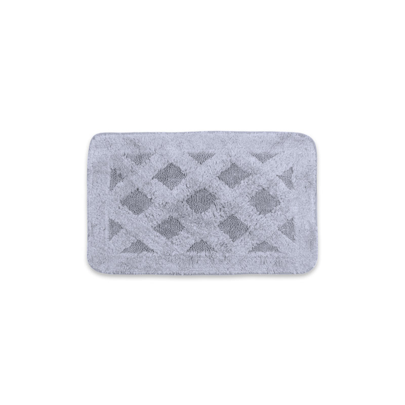 Geertjen Cotton Non-Slip Bath Rug, Grey