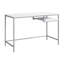 Bureau d'ordinateur pour bureau à domicile, stratifié blanc de 48 po avec pieds en métal gris