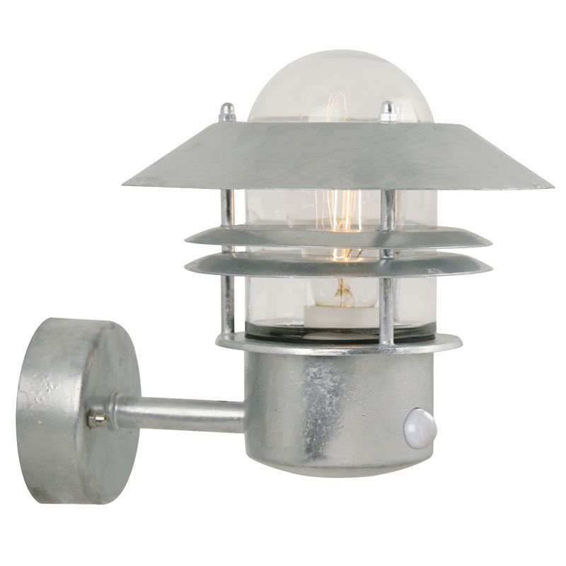 Blokhus Stainless Steel Outdoor Armed Sconce, Galvanized Steel