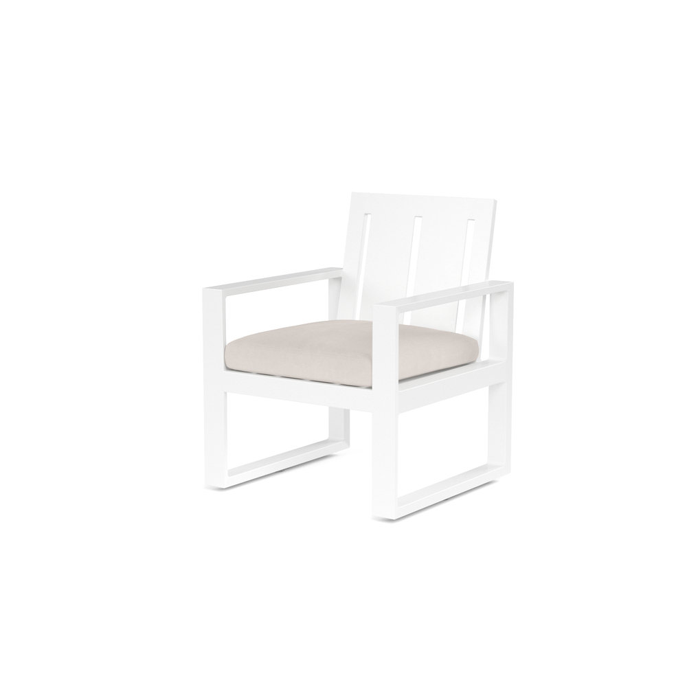 Camela Premium All-Weather Wicker Outdoor Dining Armchair with Sunbrella® Cushion, Canvas Natural Sunbrella® Canvas