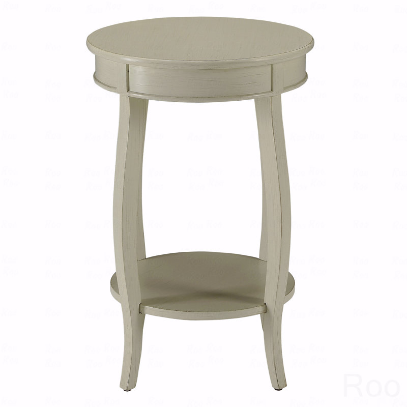 Round Side Table With Bottom Shelf