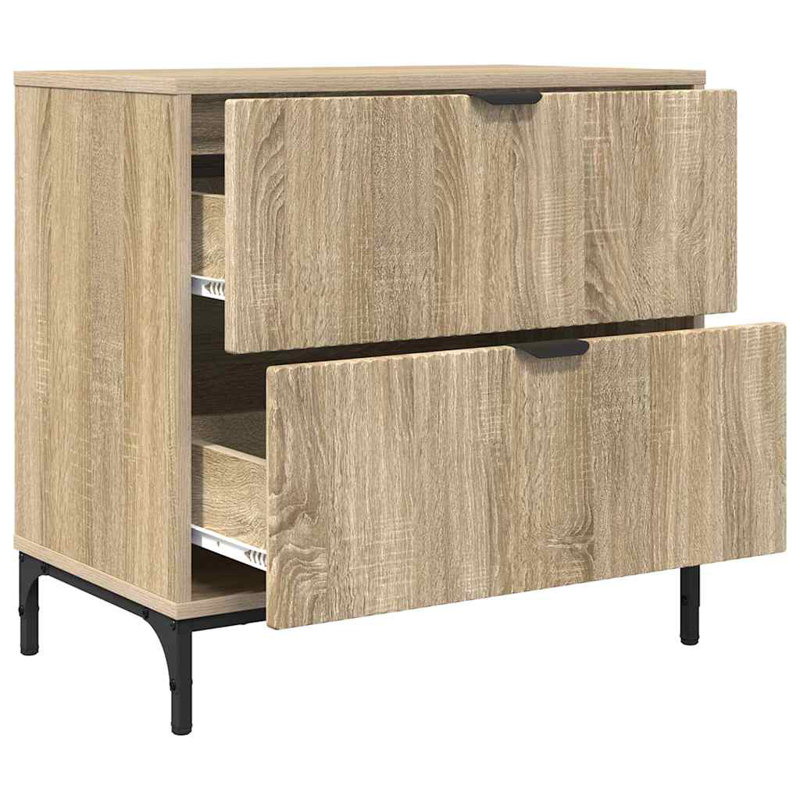 63.5cm W Manufactured Wood Bedside Table, Sonoma Oak