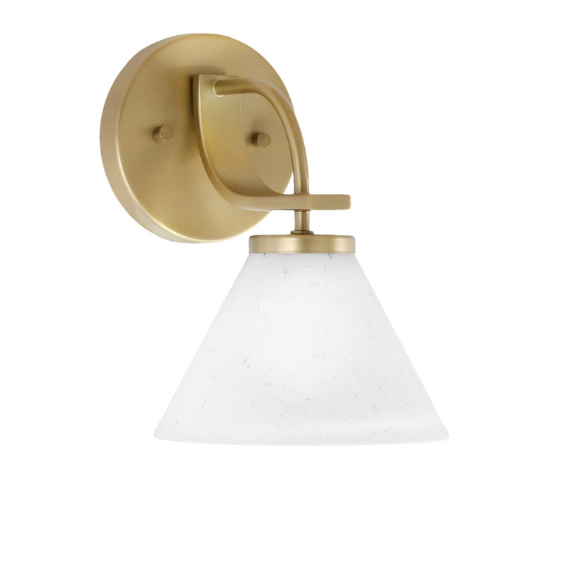 Cavella Wall Sconce Shown With 7" White Muslin Glass, New Age Brass