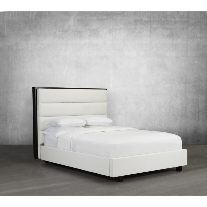 Lit plateforme tapissier, Blanc, Grand