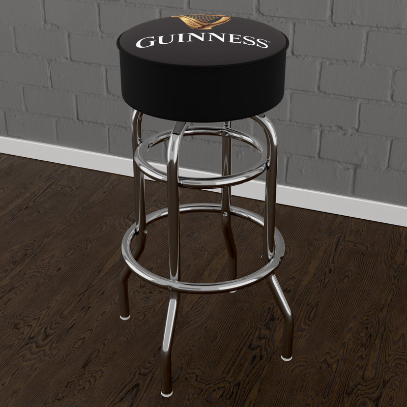 Swivel Upholstered Counter Stool with Metal Frame