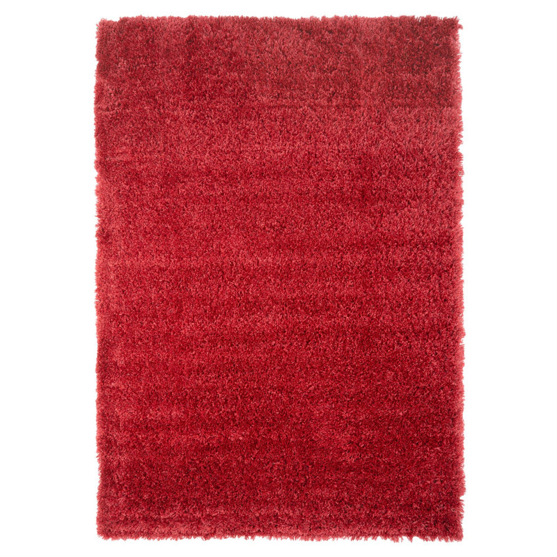 Abstract Machine Tufted Shag Area Rug, 240cm x 330cm, Red