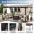 Modern Outdoor Slant-Top Hardtop Gazebo With Black Metal Frame And Curtains-108211703