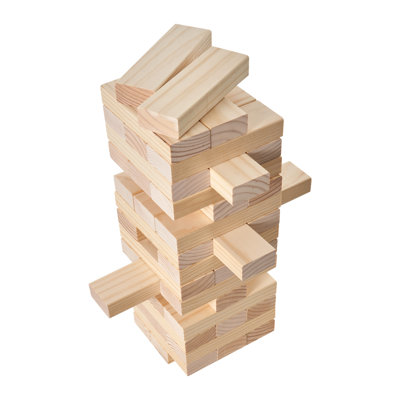 Tumbling Timber Toy 60 Blocks Giant Tumble Tower Blocks Game Pine Wood Box